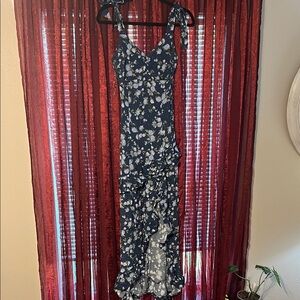 Wild Fable Navy Floral High Low Dress